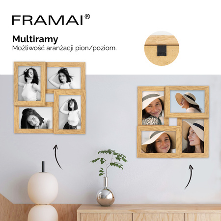 Multirama MULTI HEN DĘBOWA ramka na 4 zdjęcia