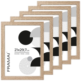 Pakiet 5 szt. ramek kolor bielony dąb HEN 0 21x29,7 cm