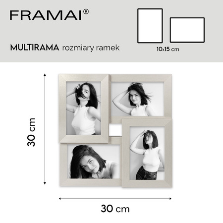 Multirama MULTI HEN srebrna ramka na 4 zdjęcia