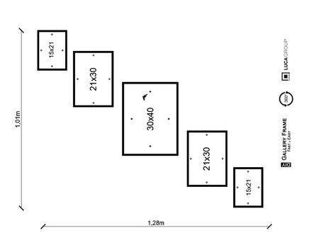 Zestaw brązowych ramek na 5 zdjęć PINIA 3 GF0031 L