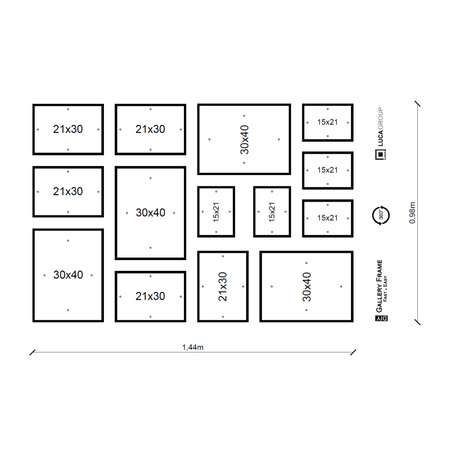 Zestaw białych ramek na 14 zdjęć PINIA 1 GF0001