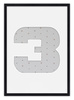 Ramka CYFERKA "3" Czarna. Ramka z passe partout o rozmiarze 21x30 cm