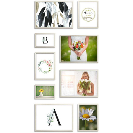 Zestaw srebrnych ramek na 9 zdjęć PRESTO S GF0004