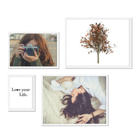 Zestaw białych ramek na 4 zdjęć PINIA 1 GF0008