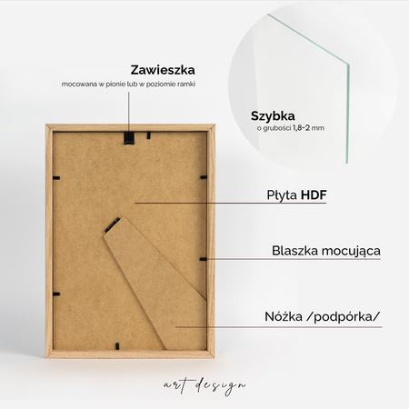 Pakiet ramek z drewna dębowego 5szt. OAK 21x29,7 cm