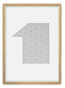 Ramka CYFERKA "1" Naturalne Drewno. Ramka z passe partout o rozmiarze 21x30 cm