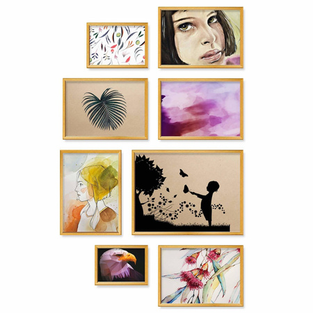 Zestaw złotych ramek na 8 zdjęć PRESTO Z GF0009