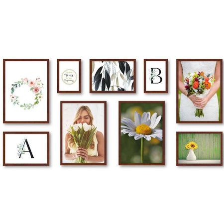 Zestaw brązowych ramek na 9 zdjęć PINIA 3 GF0004