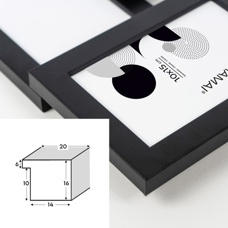 Multirama MULTI HEN CZARNA ramka na 4 zdjęcia