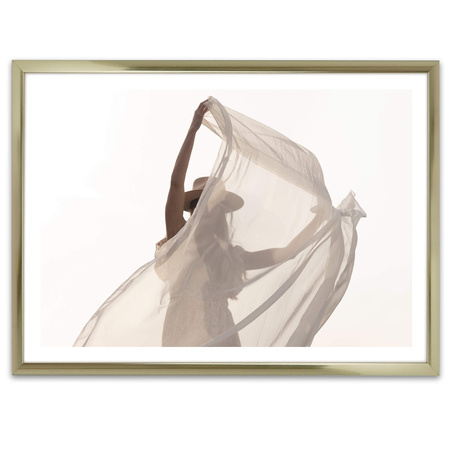 Ramka aluminiowa złota błyszcząca QAL 50x70 cm