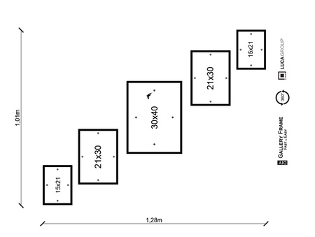 Zestaw białych ramek na 5 zdjęć PINIA 1 GF0031 R