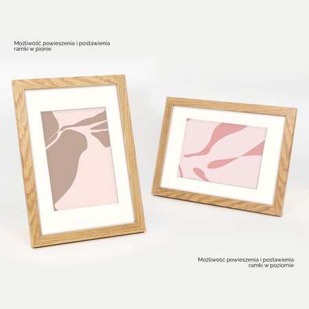 Ramka naturalna HEN PASS 01 z passe-partout – rozmiar 21x29,7 cm (okienko 15x21 cm)