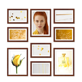 Zestaw brązowych ramek na 9 zdjęć PINIA 3 GF0027