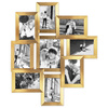 Multirama na 9 zdjęć MULTI HEN Z ramka na zdjęcia w kolorze złotym