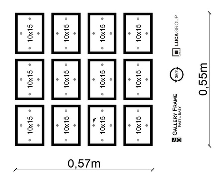 Zestaw naturanych ramek na 12 zdjęć PINIA 00 GF0026
