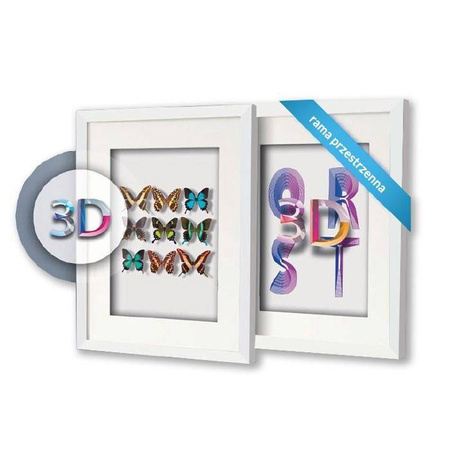 Ramka przestrzenna EXPO 3D MAX Biała 25x25 cm (15,5x15,5cm)