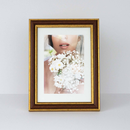 Ramka brązowa ze zdobieniem MIX T 33 15x21 cm