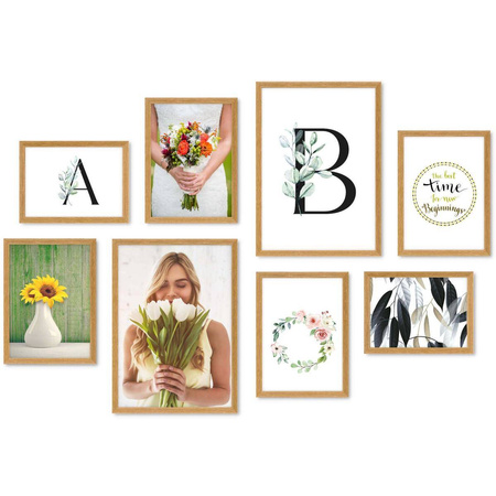Zestaw jasnobrązowych ramek na 8 zdjęć PINIA 00 GF0007