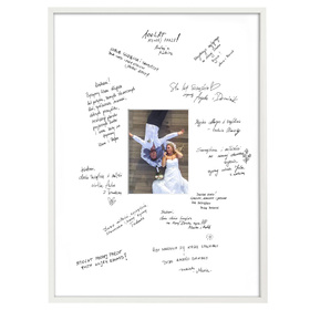 Ramka na weselną pamiątkę z passe partout 50x70 cm - kolor biały