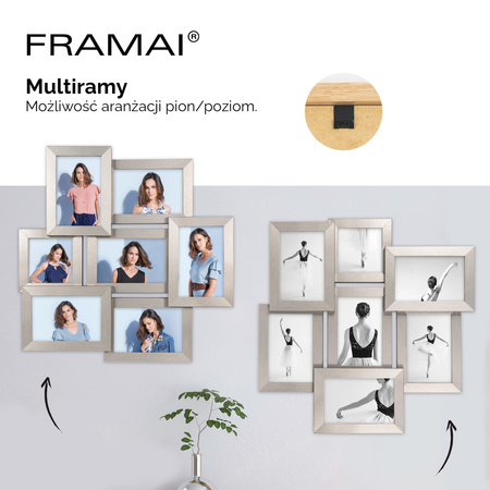 Multirama na 7 zdjęć MULTI HEN S ramka na zdjęcia - srebrna