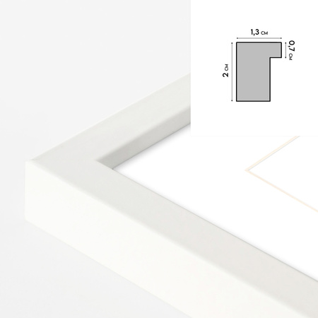 Foto Galeria 40x40 cm kolor biały - ramka z passe partout na 4 zdjęcia 21x30 cm i 9x9 cm