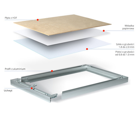 Ramka na płytę winylową - czarna. Ramka aluminiowa o rozmiarze 40x40 cm
