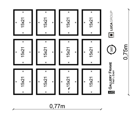 Zestaw naturanych ramek na 12 zdjęć PINIA 00 GF0019