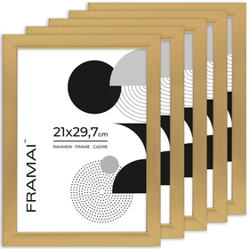Pakiet złotych ramek 5 szt.  FOR Z - 21x29,7 cm