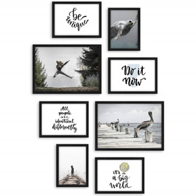 Zestaw czarnych ramek na 8 zdjęć PINIA 2 GF0007