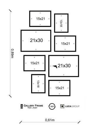 Zestaw naturanych ramek na 8 zdjęć PRESTO 5 GF0007