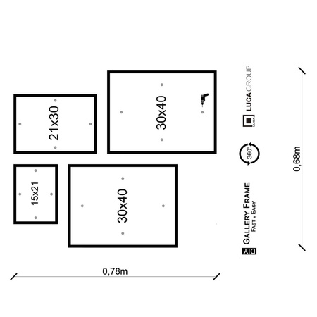 Zestaw plakatów Gold Commitment w ramach z litego drewna w kolorze złotym
