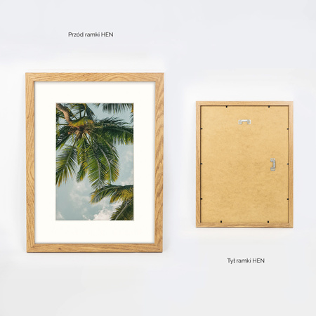 Ramka naturalna HEN PASS 01 z passe-partout – rozmiar 30x40 cm (21x30 cm)