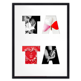 Ramka na zdjęcia TATA czarna. Ramka z passe partout o rozmiarze 30x40 cm