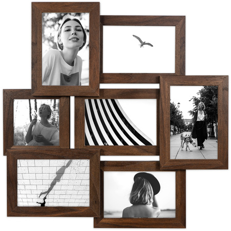 Multirama na 7 zdjęć MULTI HEN 4 ramka na zdjęcia - brązowa