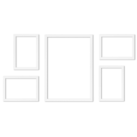 Zestaw białych ramek na 5 zdjęć PINIA 1 GF0045