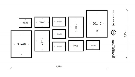 Zestaw złotych ramek na 11 zdjęć PRESTO Z GF0005