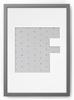 Ramka LITERKA "F" Szara - Ramka z passe partout o rozmiarze 21x30 cm