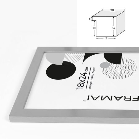 Pakiet 5 szt. srebrnych ramek HEN S 21x29,7 cm