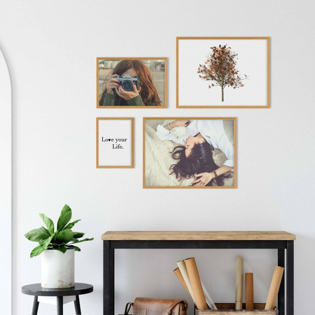 Zestaw jasnobrązowych ramek na 4 zdjęć PINIA 00 GF0008