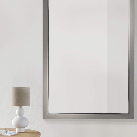 Lustro nowoczesne w srebrno grafitowej ramie LU-1496