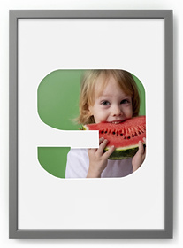 Ramka CYFERKA "9" Szara. Ramka z passe partout o rozmiarze 21x30 cm