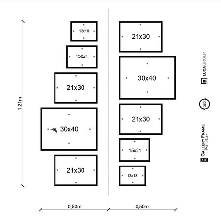 Zestaw białych ramek na 10 zdjęć PINIA 1 GF0039