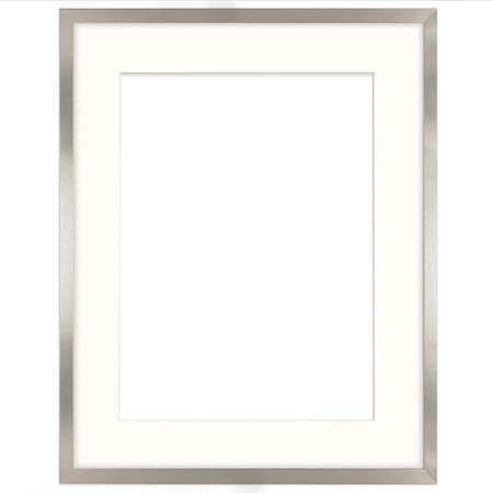 Ramka srebrna HEN PASS S z passe-partout – rozmiar 40x50 cm (okienko 30x40 cm)