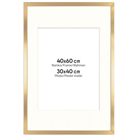 Ramka złota HEN PASS Z z passe-partout – rozmiar 40x60 cm (okienko 30x40 cm)