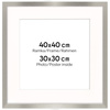 Ramka srebrna HEN PASS S z passe-partout – rozmiar 40x40 cm (okienko 30x30 cm)
