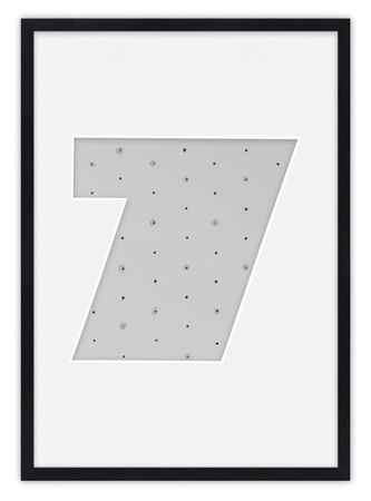 Ramka CYFERKA "7" Czarna. Ramka z passe partout o rozmiarze 21x30 cm