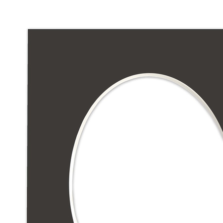 Passe partout 40x50 (24x30) OWAL CZARNE BLACK LUCA Q5801