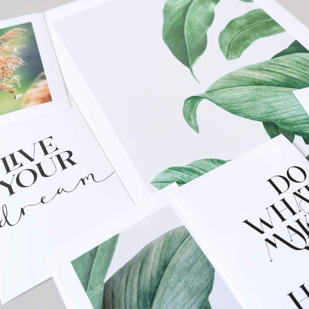 Zestaw plakatów Green Start w ramkach w kolorze naturalnego drewna