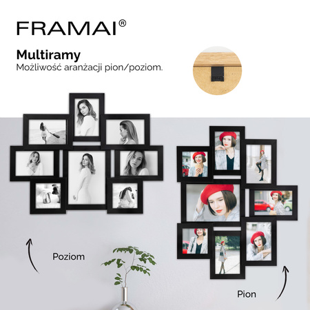 Multirama na 8 zdjęć MULTI HEN 2 ramka na zdjęcia czarna