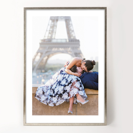 Ramka drewniana UNO S Srebrna 50x70 cm